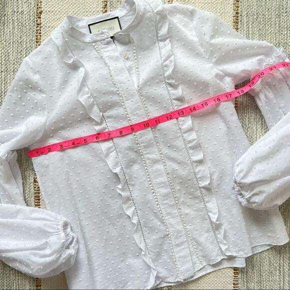 Alexis White Long Balloon Sleeves Button Front Blouse Women’s Size XS - Picture 6 of 9